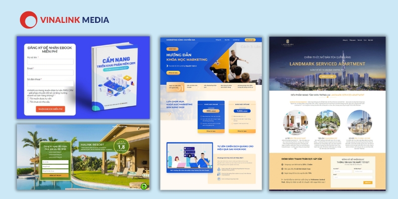 Một số loại landing page phổ biến hiện nay